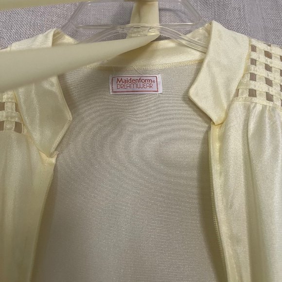 Vintage Maidenform Womens Small Sheer Nightgown Full Zip Small Yellow - Picture 3 of 9